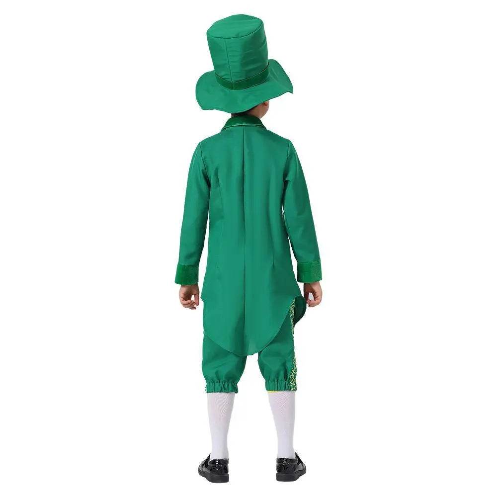 St Patrick's Day Kids Green Dress Party Cosplay Costume Carnival Suit - Azufun