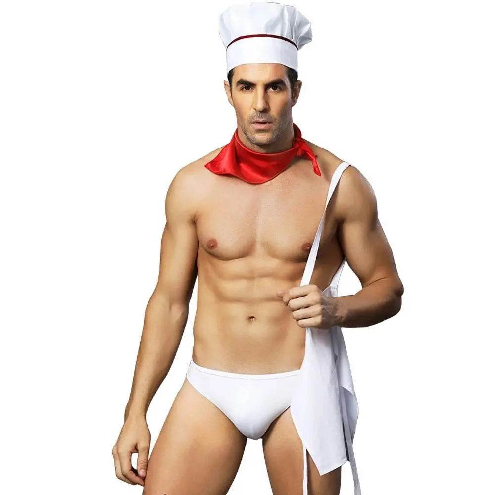 Stag Do Party Fancy Dress Costume Chef Servant For Men - Azufun