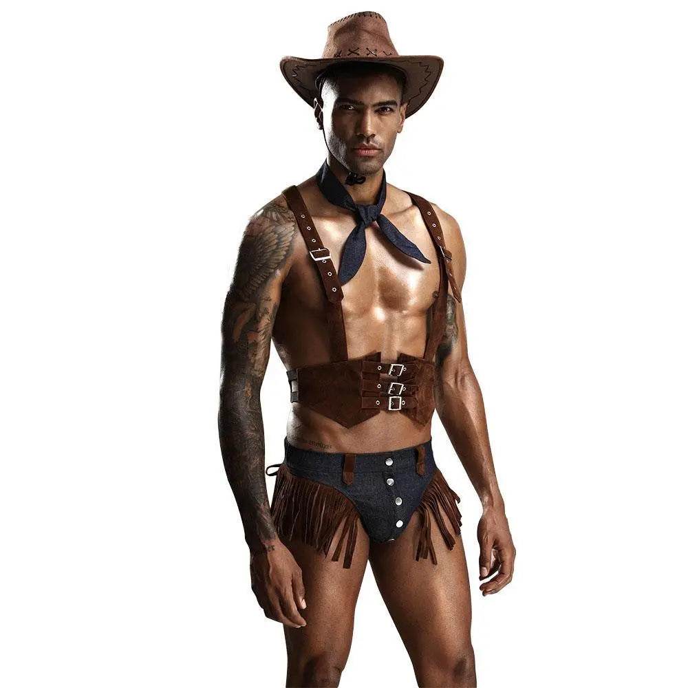 Stag do Cowboy Party Costume Night Club Uniform Adult - Azufun
