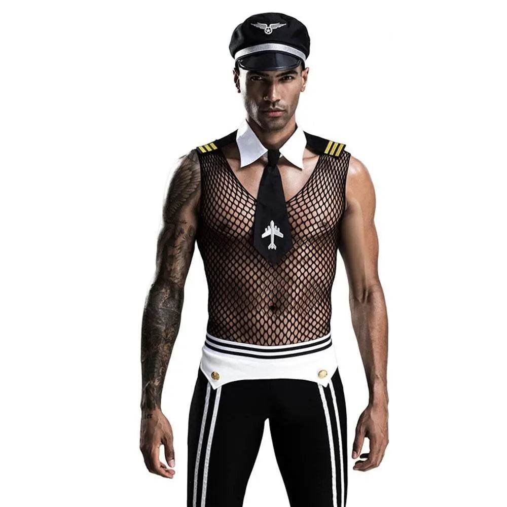 Stag do Police Pilot Party Costume Nightclub Uniform - Azufun