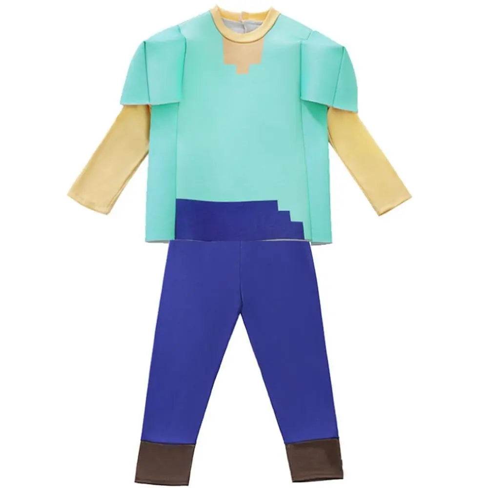 Steve Costume Minecraft Herobrine Notch Alex Cosplay Stage Game Costumes Suits For Kids - Azufun