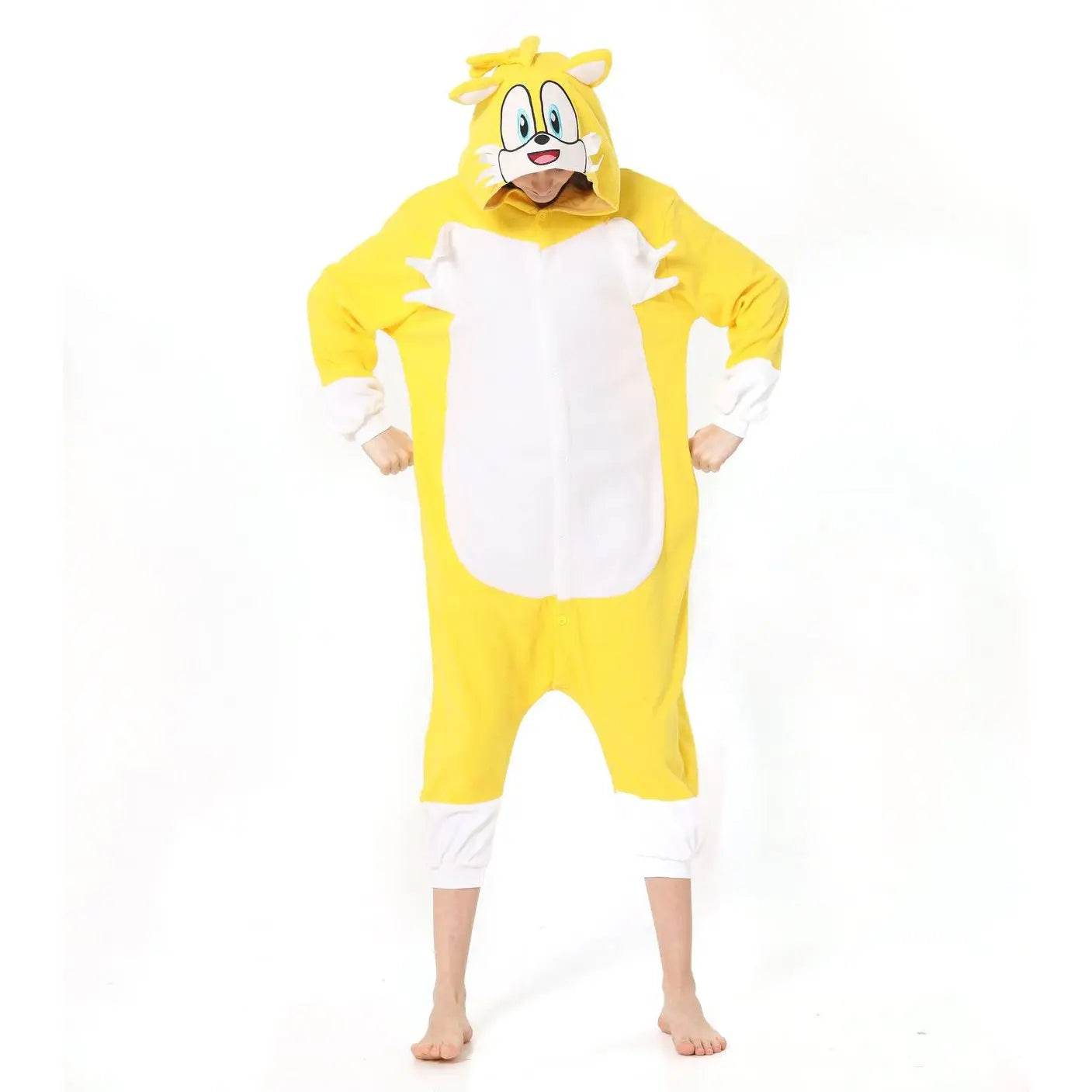 Tails Miles Prower Sonic the Hedgehog kigurumi onesies pajamas for Adults - Azufun