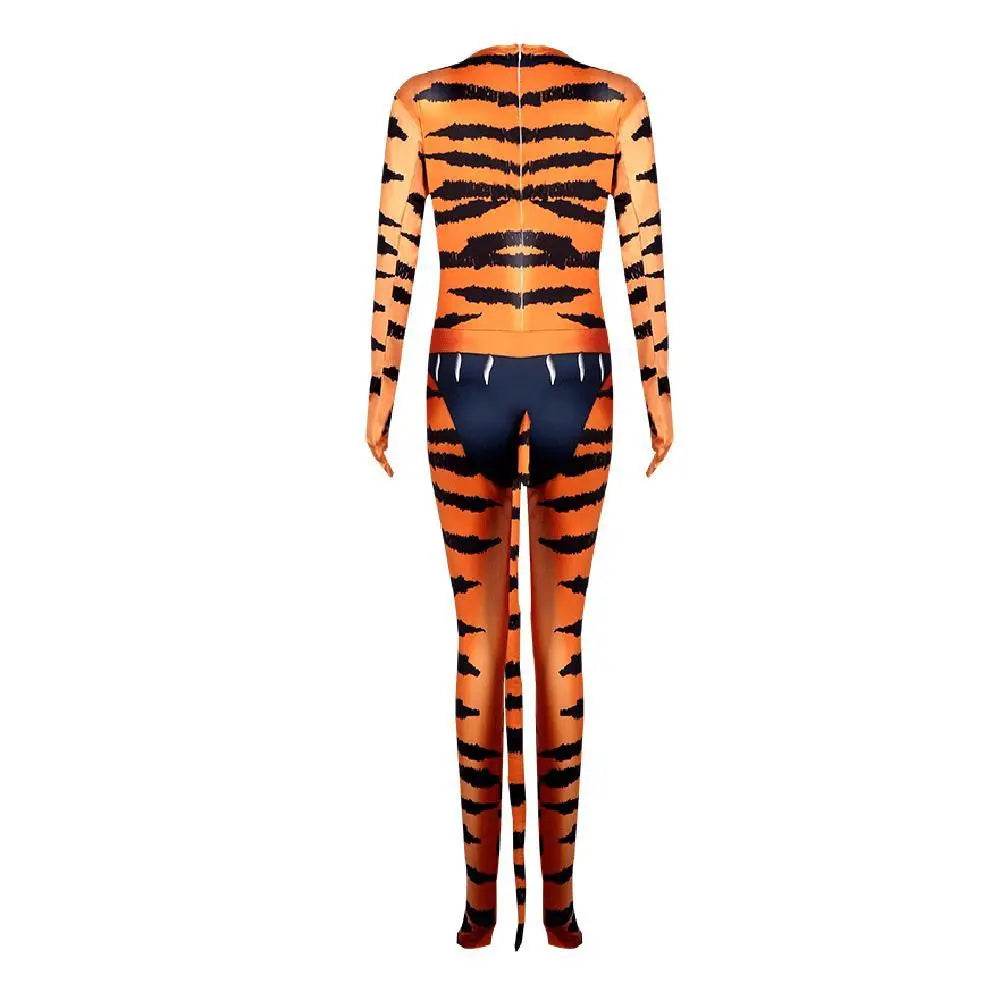 Tiger Stripes Animal Cosplay Zentai Costume Jumpsuit Bodysuit Outfits Adult - Azufun