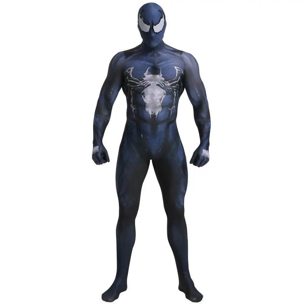 Venom Symbiote Eddie Brock Costume Spider Man Cosplay Jumpsuit For Adult kids - Azufun