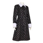 Wednesday Costume The Addams Family Cosplay Costumes Long Sleeve Printed Dress For Adult - Azufun
