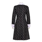 Wednesday Costume The Addams Family Cosplay Costumes Long Sleeve Printed Dress For Adult - Azufun
