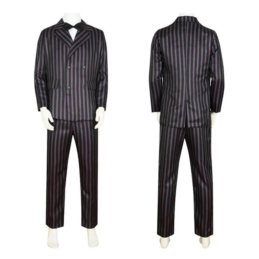 Wednesday's Dad Costume The Addams Family Cosplay Gomez Costume Outfit Sets For Men - Azufun