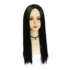 Wednesday's Mom Wig The Addams Family Cosplay Black Middle Parted Straight Wig For Adult - Azufun