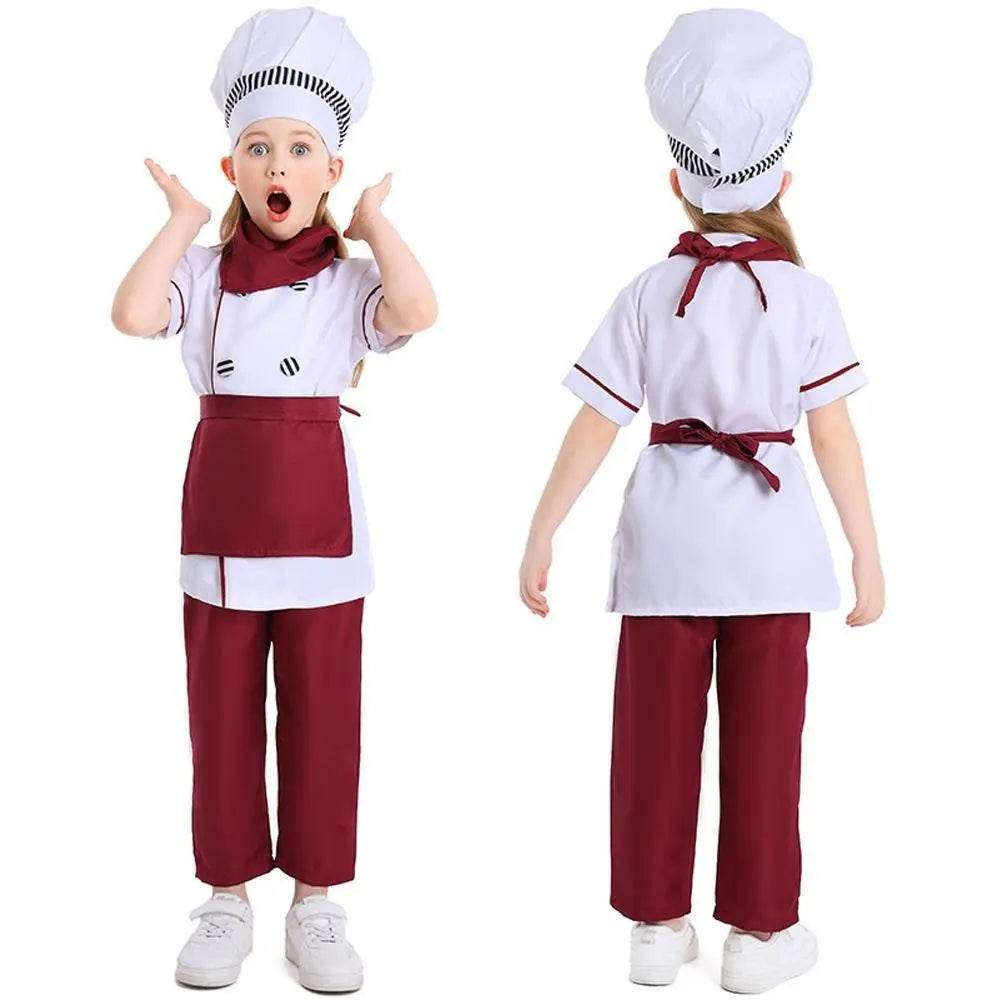 Western pastry chef costume for Kids Apron and Hat Set Cooking Baking - Azufun