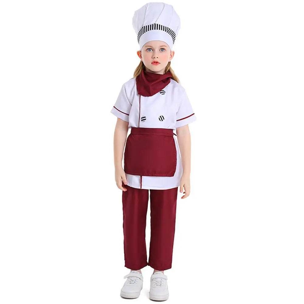 Western pastry chef costume for Kids Apron and Hat Set Cooking Baking - Azufun