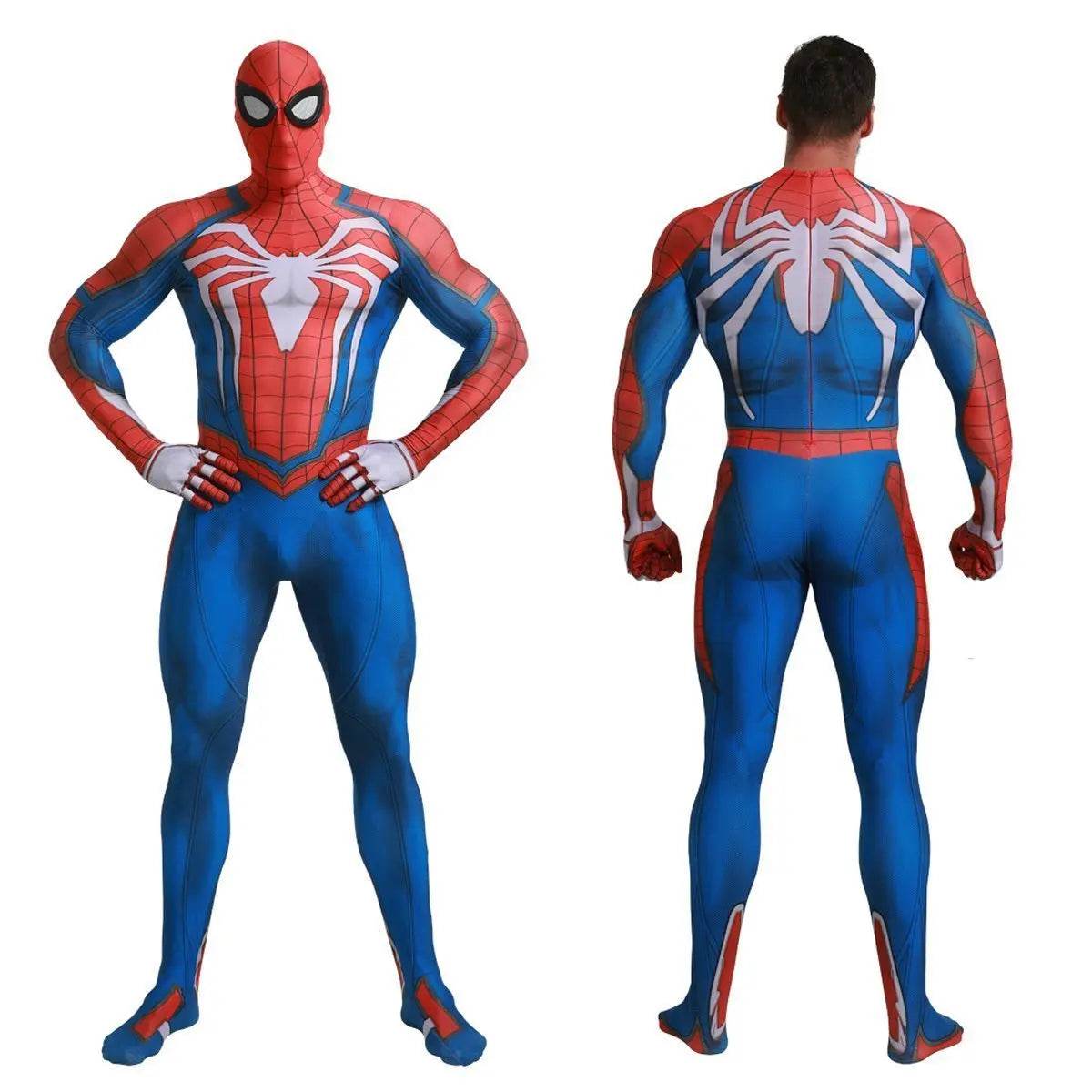 White Spider-Man PS5 PS4 Game Costume Cosplay Zentai Jumpsuit Halloween Party for Adult and kids - Azufun