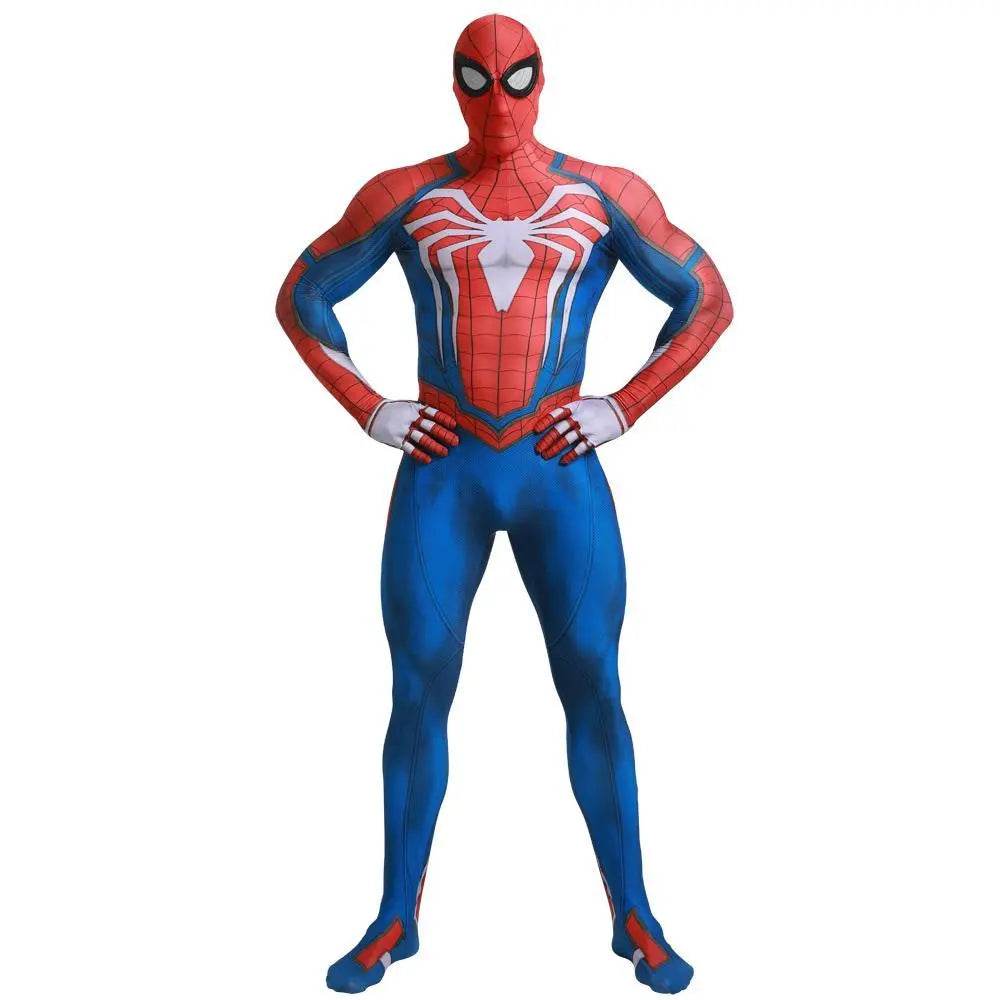 White Spider-Man PS5 PS4 Game Costume Cosplay Zentai Jumpsuit Halloween Party for Adult and kids - Azufun