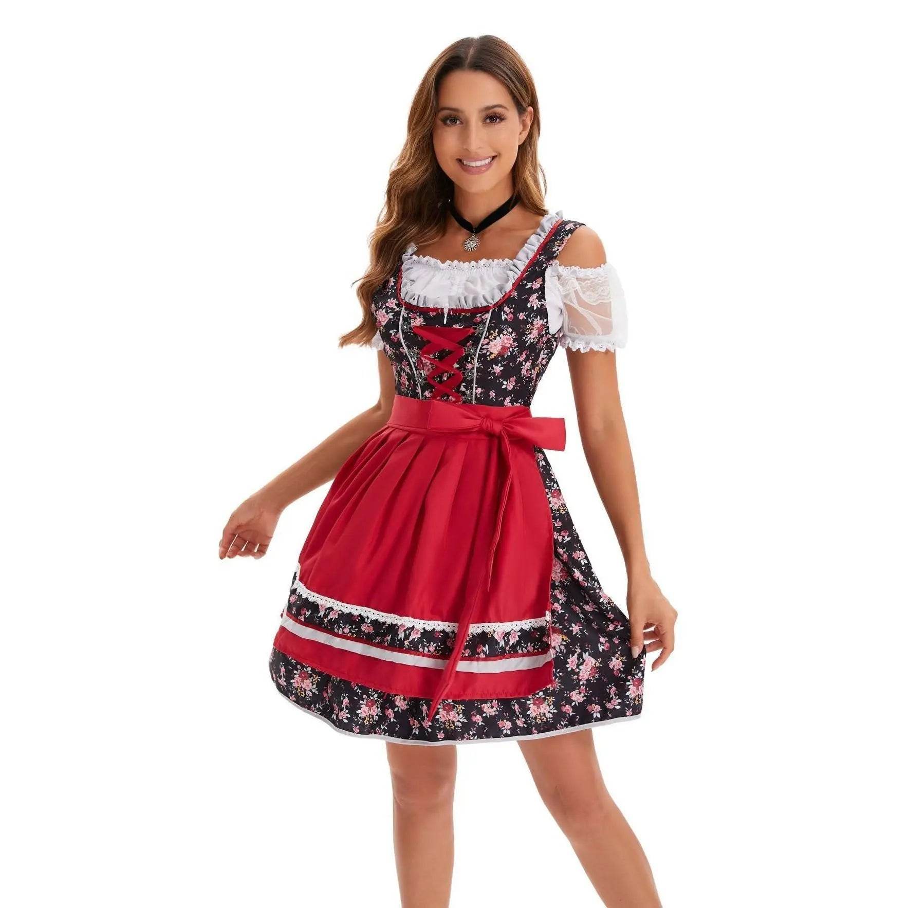 Women German Munich Oktoberfest Dress Badalia National Stage Dress Costume Halloween - Azufun