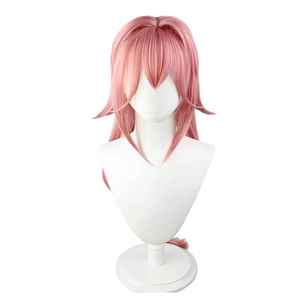 Yae Miko Wig Genshin Impact Pink side upturned cosplay long Wigs for women - Azufun