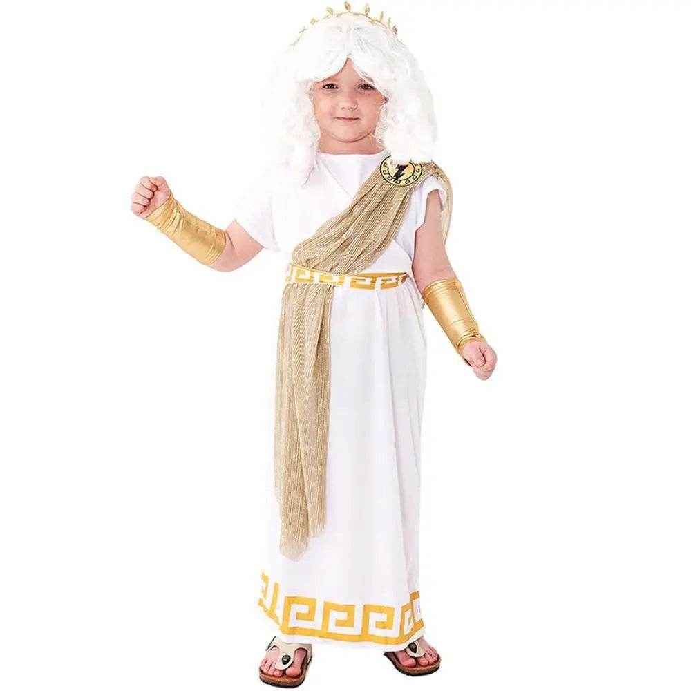 ancient greek mythology zeus Children Halloween carnival costume for kids - Azufun