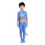 Avatar 2 Neytiri Battle Costume Tail Suit Unisex Jumpsuit Halloween Cosplay Zentai Bodysuit for Adult Kids - Azufun
