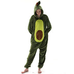 BuyAvocado Fruit Cartoon Kigurumi Costume Cozy Fleece Pajamas Now Cheaper With 3 - 5 Days Ship - PajamasBuy