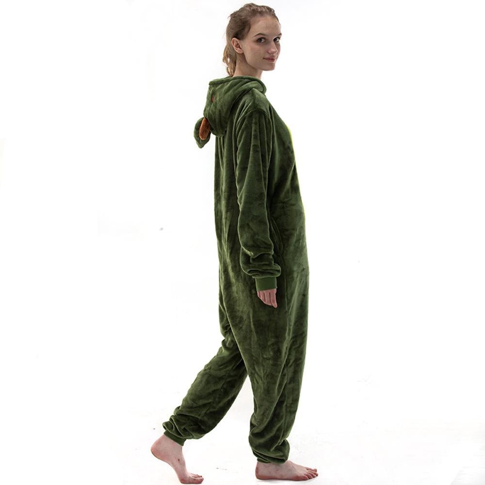 BuyAvocado Fruit Cartoon Kigurumi Costume Cozy Fleece Pajamas Now Cheaper With 3 - 5 Days Ship - PajamasBuy