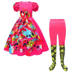 Barbie Movie Margot Long Puff Sleeve Dress Halloween Outfits Cosplay Costume Carnival Suit Kids - Pajamasbuy