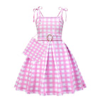 Barbie Movie Margot Tie Bow Dress Halloween Outfits Cosplay Costume Kids - Pajamasbuy