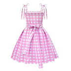 Barbie Movie Margot Tie Bow Dress Halloween Outfits Cosplay Costume Kids - Pajamasbuy