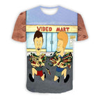 Beavis and butthead costumes round neck short sleeve men's 3D T-shirt - Azufun