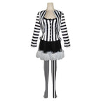 Beetlejuice 2 Costume Black and White Striped Women Dress Outfits - Azufun