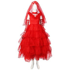 Beetlejuice Lydia Deetz Red wedding Dress Halloween Cosplay Costume For Women - Azufun