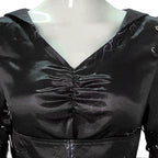 Bellatrix Lestrange Satin Dress Halloween Cosplay Costume - Azufun