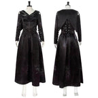 Bellatrix Lestrange Satin Dress Halloween Cosplay Costume - Azufun
