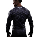 Black Panther Superhero Sport Men T-shirts Long Sleeve Tee - Azufun