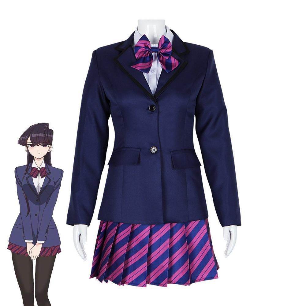 Can't Communicate Uniform Dress Cosplay Costume Skirt Outfit Anime Halloween Shirt Coat with Tie for Women - Azufun