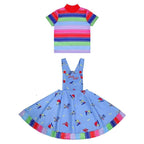 child's kids Chucky Costume Boy Jumpsuit Girls Dress stage Halloween - Azufun