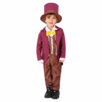 Chocolate Willy Wonka Movie Purple Kids Party Suit Cosplay Costumes Halloween - Azufun