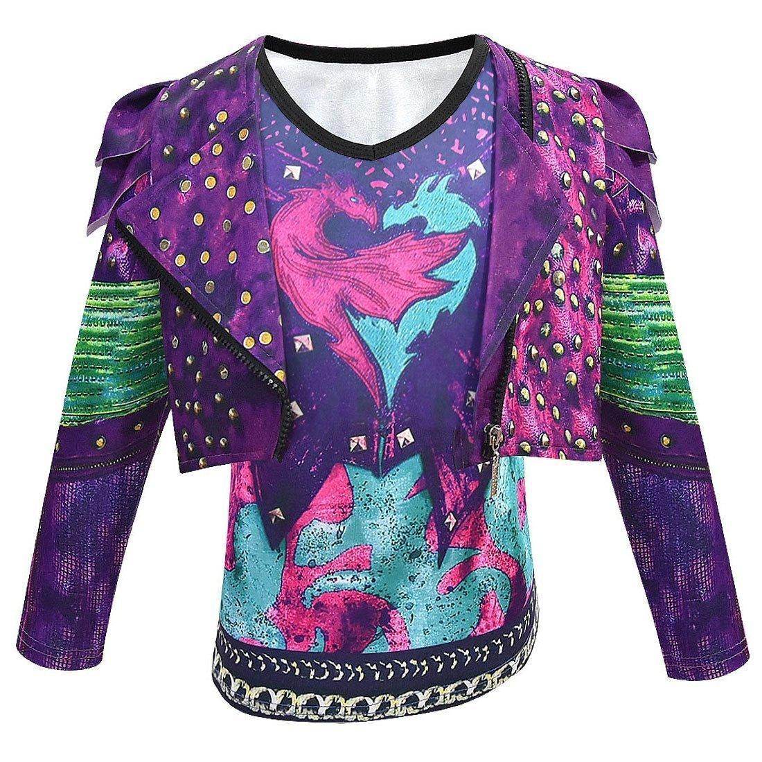 descendants 3 Mal Bertha Maleficent Cosplay Audrey Costume Gift for Kids - Azufun