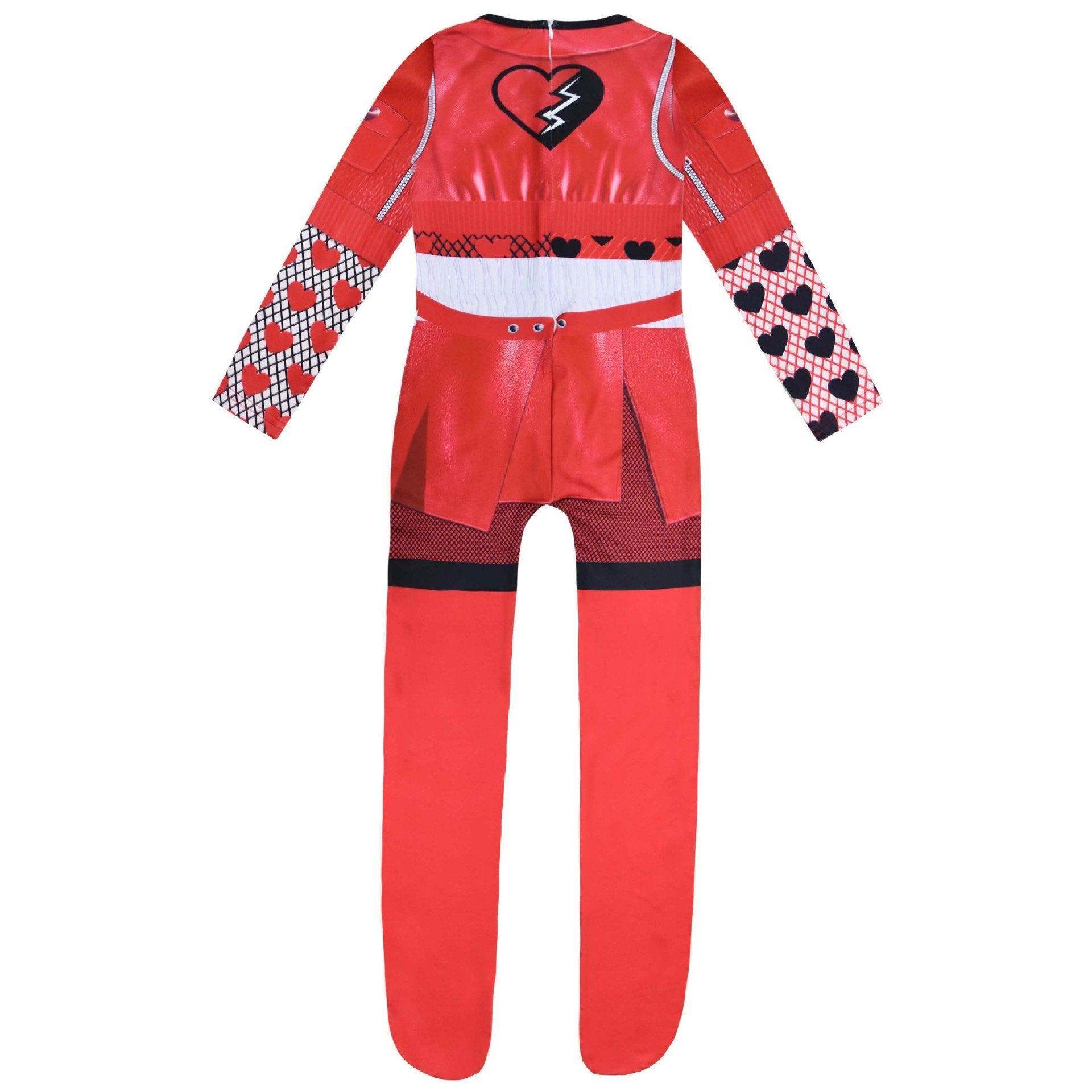 Descendants 4 Queen Of Hearts Red Costume For Girls Kids Halloween - Azufun