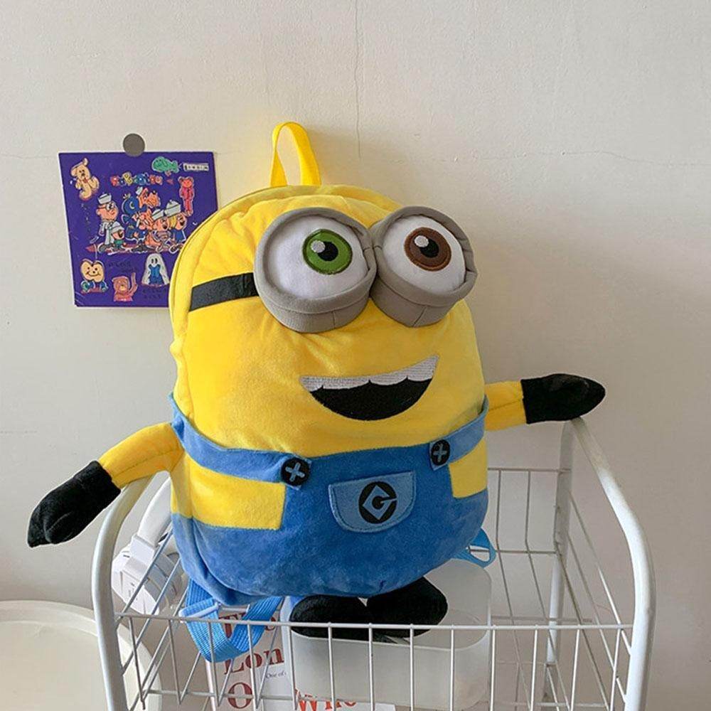 Despicable Me Minions Plush school bag large capacity student cartoon backpack - Azufun