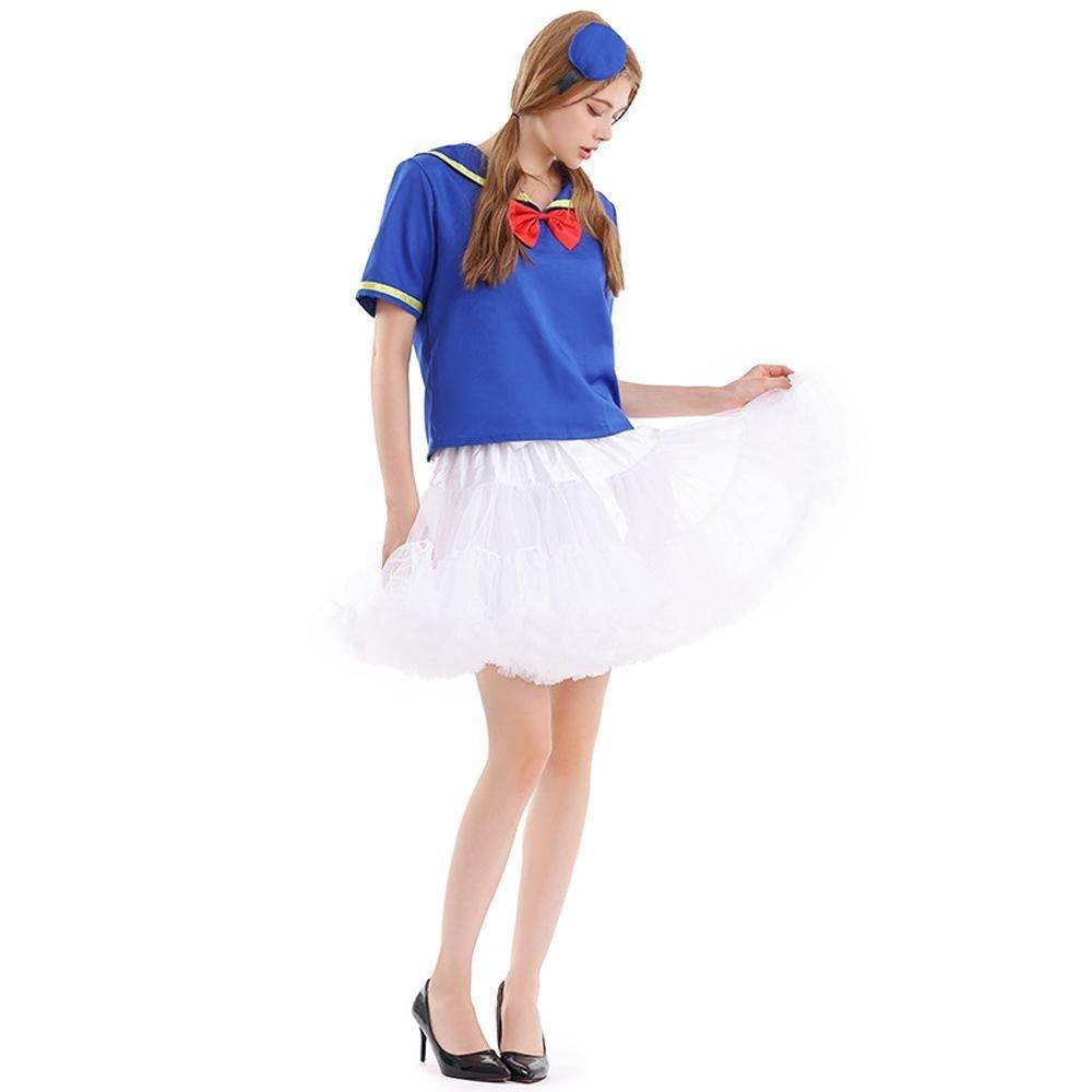 Duck Sailor Skirt Dress Cosplay Costumes Adult Full Set - Azufun