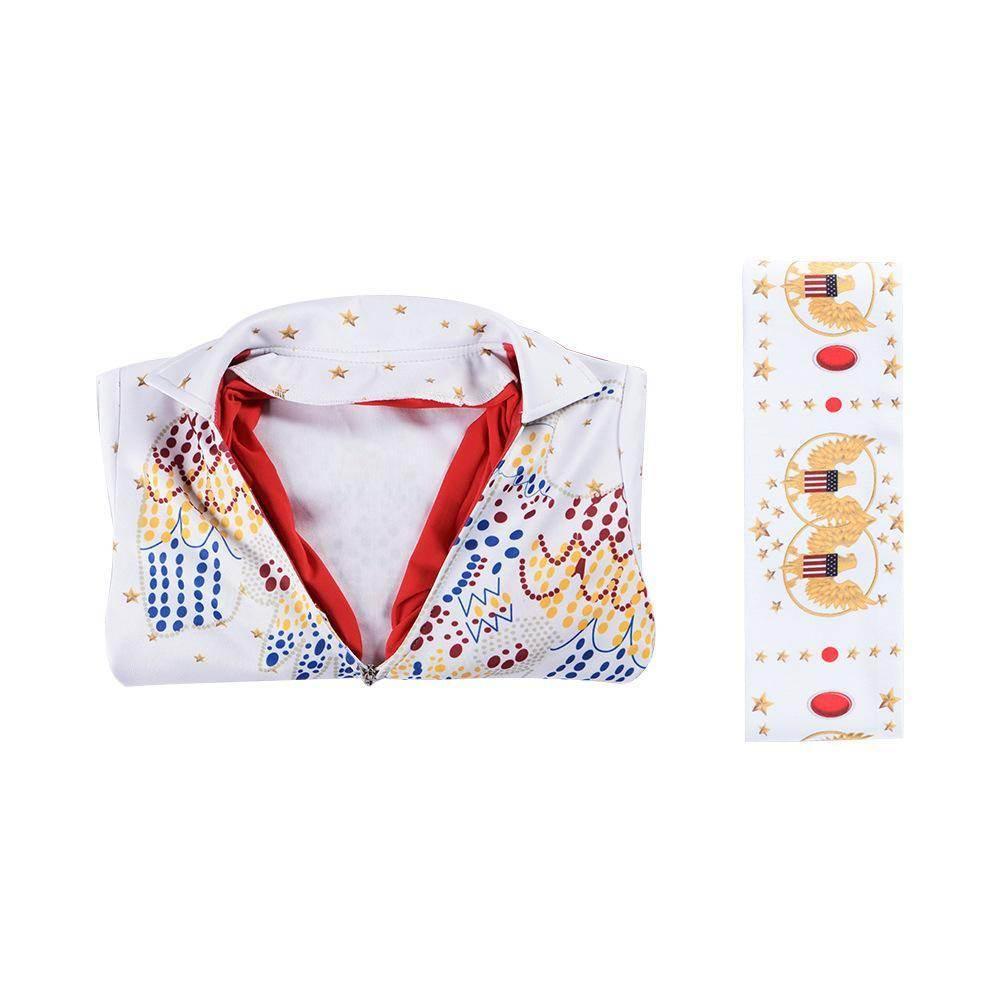 Elvis Presley Rock Singer Cosplay Costume for Halloween and Stage Performances Adult and Children - Azufun