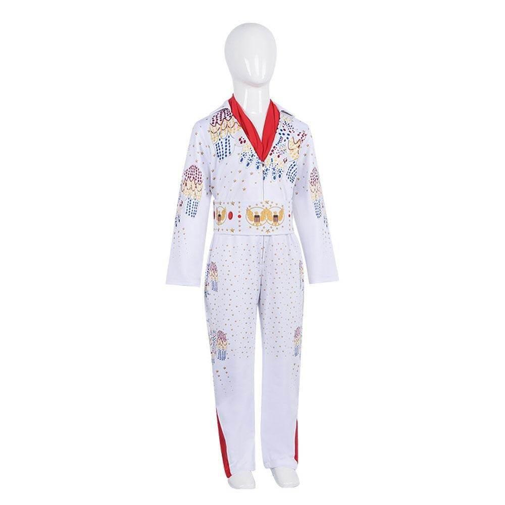 Elvis Presley Rock Singer Cosplay Costume for Halloween and Stage Performances Adult and Children - Azufun