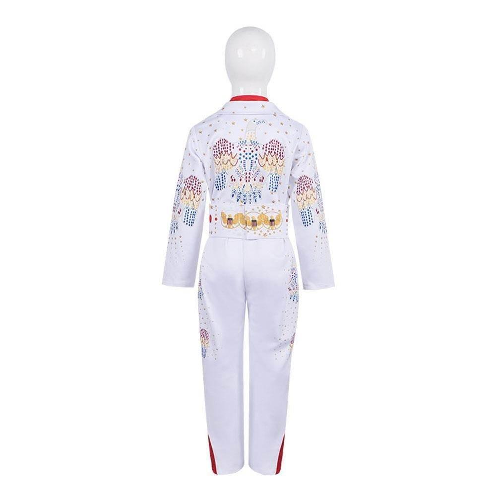Elvis Presley Rock Singer Cosplay Costume for Halloween and Stage Performances Adult and Children - Azufun