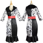 Evil Madame Costume Cruella De Vil cosplay dress 101 Dalmatians - Azufun