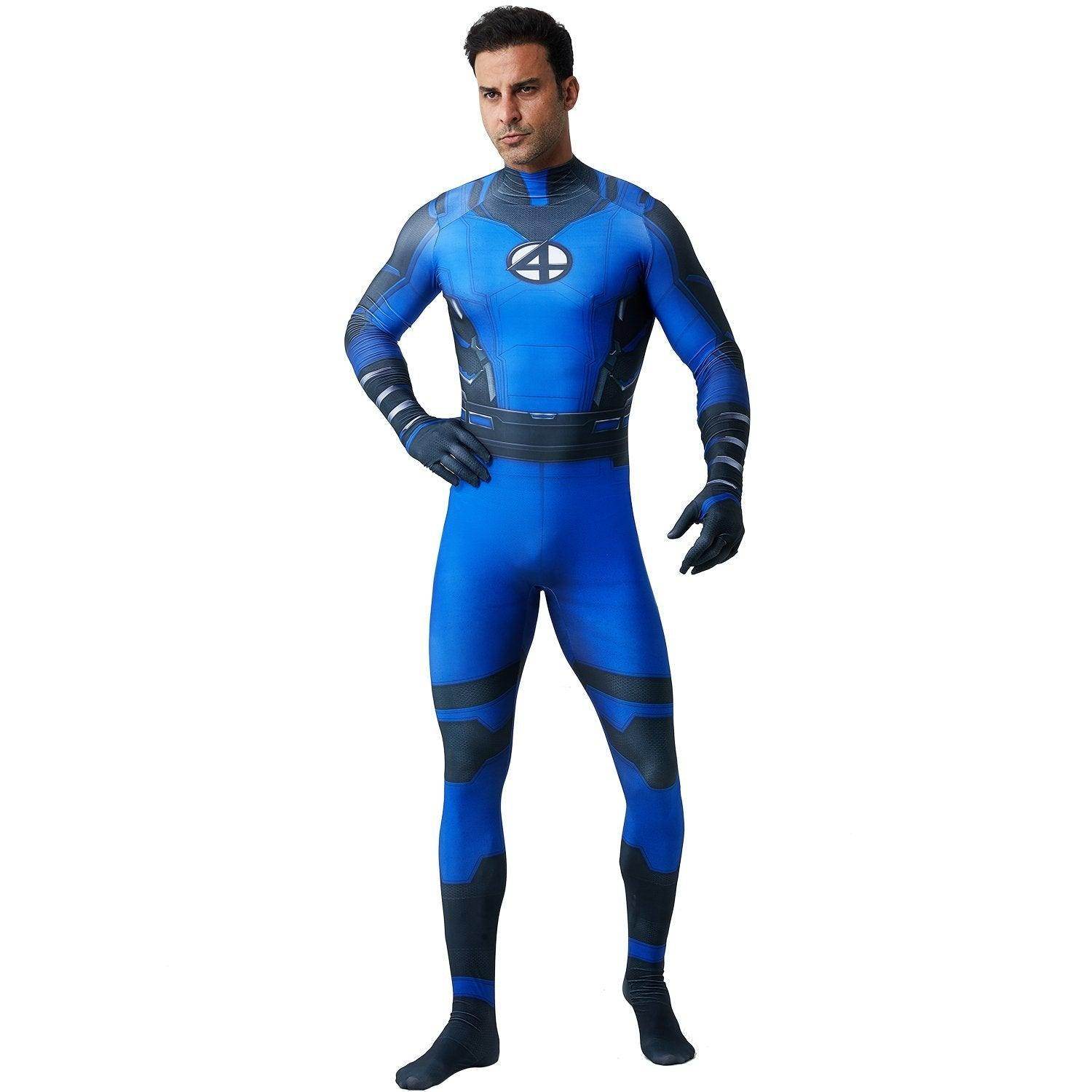 Fantastic Four Mr. Fantastic Reed Richards Cosplay Zentai Costume Suit for Adults and Kids - Azufun