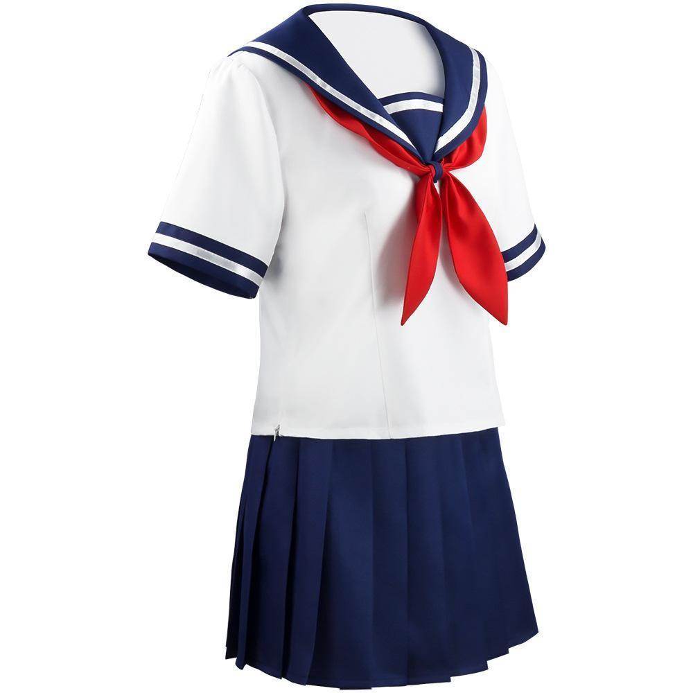 Game Yandere Simulator Cosplay Costume Uniform JK School Uniform Outfit Sailor Suit T-shirt Skirt for Women - Azufun