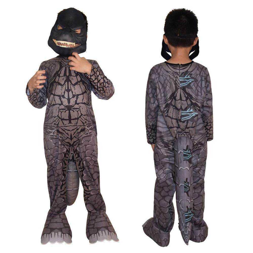 Godzilla Jumpsuit Mask Stage Performance Cosplay Costumes Printing Kids - Azufun