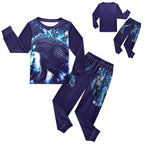Godzilla Vs Kong Printed Two-piece Boy Long-sleeved Trousers Pajamas - Azufun