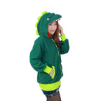 BuyGreen Dinosaur Long Sleeve Cartoon Kigurumi Fleece Hoodie Coat Jacket Now Cheaper With 3 - 5 Days Ship - PajamasBuy