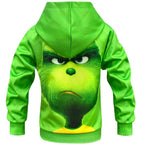 Green Monster Grinch Kids Boys Mask Hooded Sweatshirt Set - Pajamasbuy