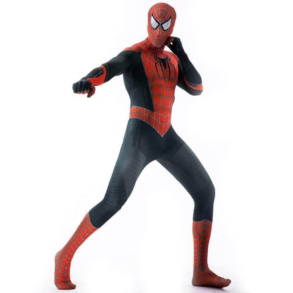 Halloween Cosplay Peter B Parker Spiderman Jumpsuit Superhero Tights Costume Suit Zentai For Adult Kids - Azufun