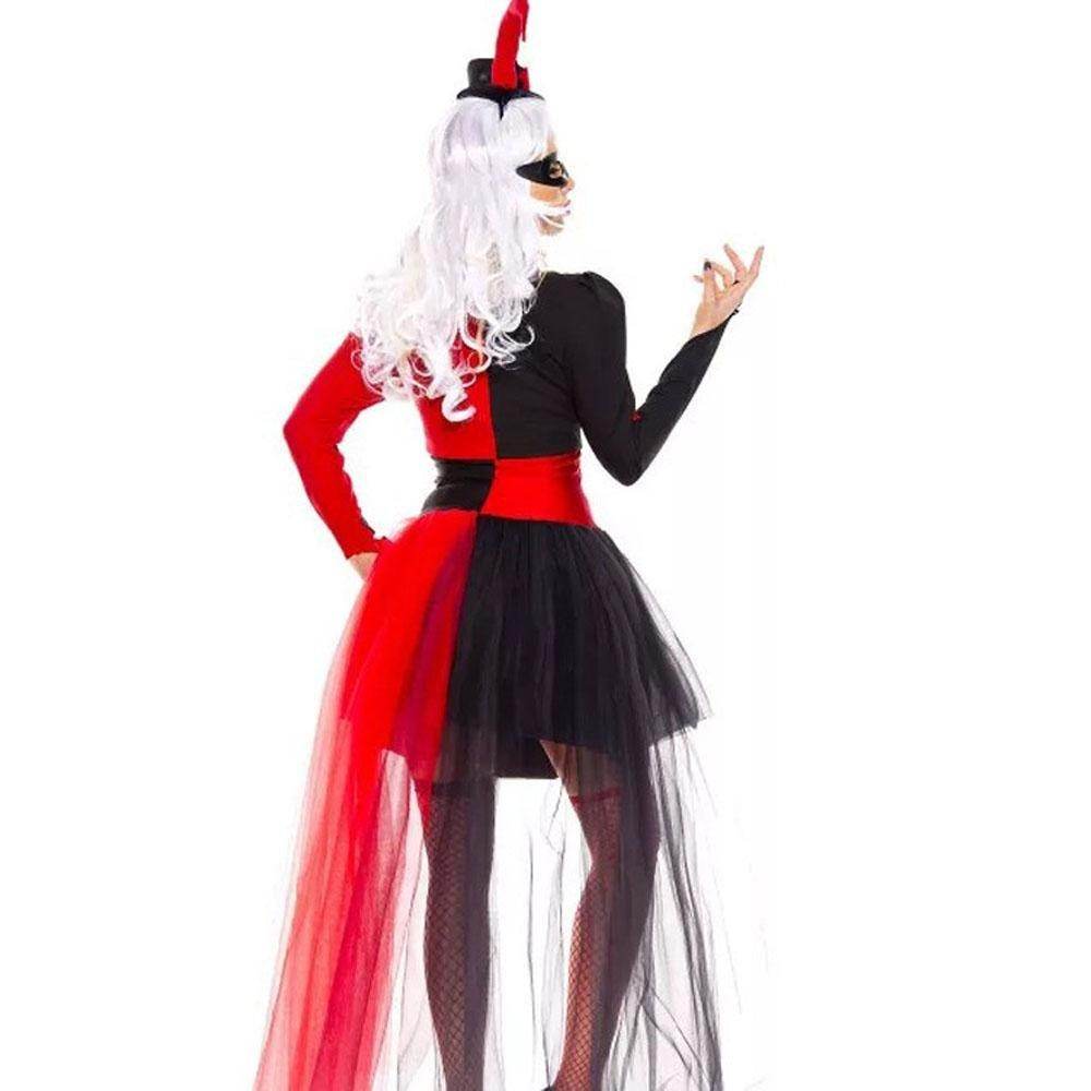 Harley quinn costume Women Dress Hallloween Masquerade circus costumes - Azufun